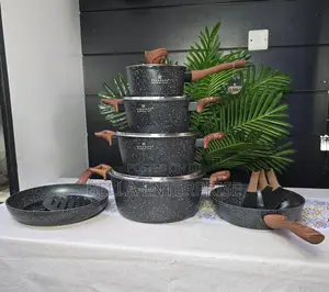 Edenberg Set ya Vyombo vya Kupikia 15-Piece Granite