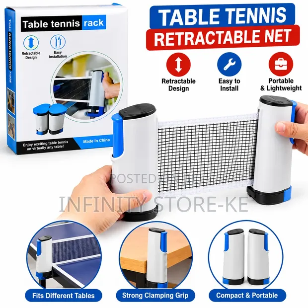 Retractable Table Tennis Net with Portable Clamps - 1