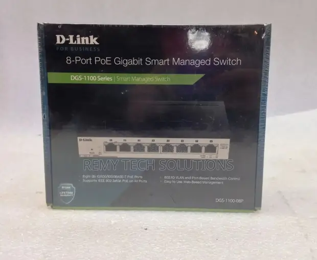 D-Link DGS-1100-08P 8-Port Gigabit PoE Smart Managed Switch - 1
