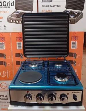 Eurochef 3 Gas + 1 Electric Table Top Cooker With Lid