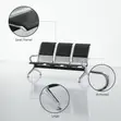 Black Padded Reception Bench with Armrest - 2