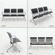 Black Padded Reception Bench with Armrest - 5