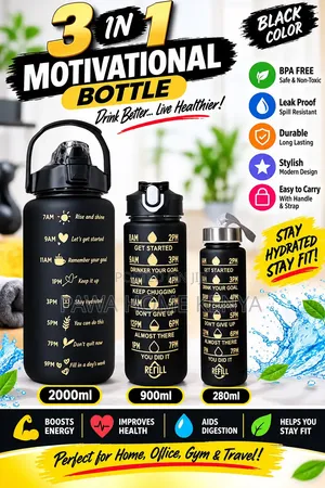 Chupa ya Maji ya Motisha 3-in-1