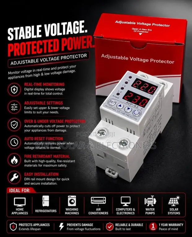 AVS 63A Kidhibiti cha Voltage cha Dijitali cha Solar - 1