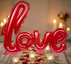 Red Cursive "Love" Foil Balloon