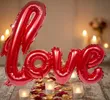 Red Cursive "Love" Foil Balloon - 1