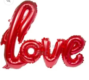 Red Cursive "Love" Foil Balloon