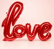Bright Red Cursive 'Love' Foil Balloon - 2