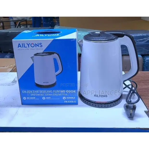 Ailyons FK-0306 1.8L Stainless Steel Electric Kettle - White - 1