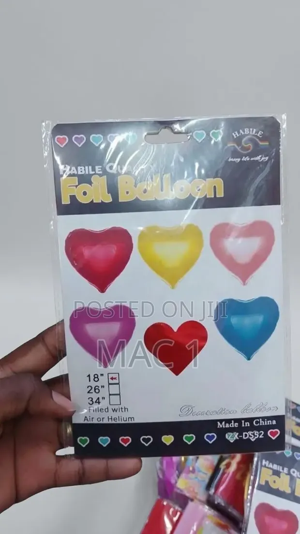 18-Inch Heart-Shaped Foil Balloons - Party Decor - 1