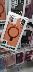 Kesi ya Orange Magnetic na Ring Stand ya iPhone 12 Pro - 2