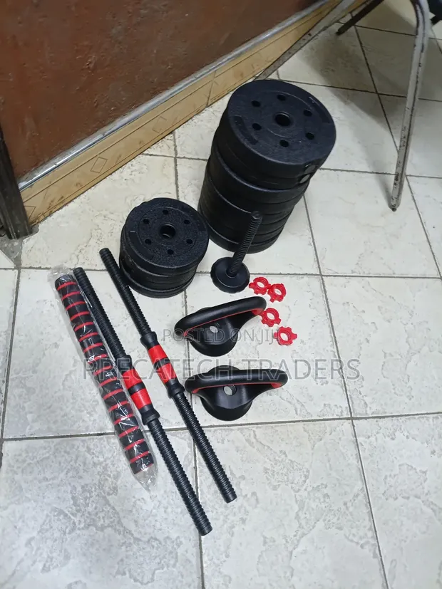 30KG Adjustable Dumbbell & Barbell Weight Set - 1