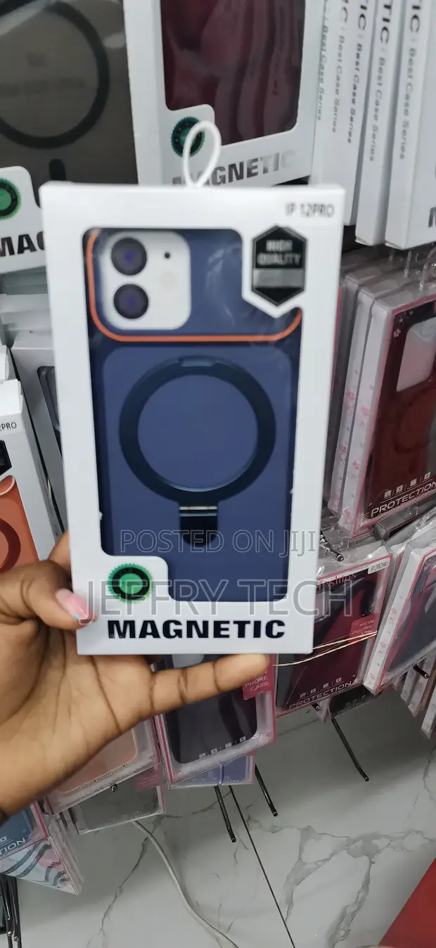 Kava ya Bluu ya Silicone yenye Pete ya Kusimama kwa iPhone 12 Pro - 1