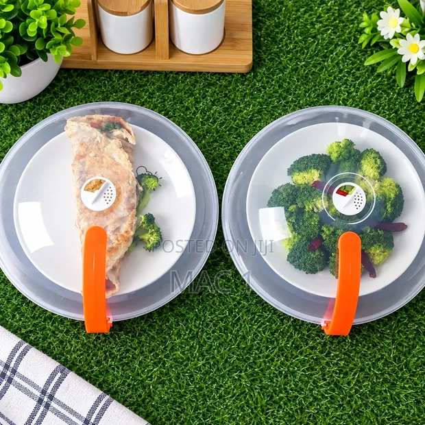 Transparent Food Plate Cover with Handle - 1