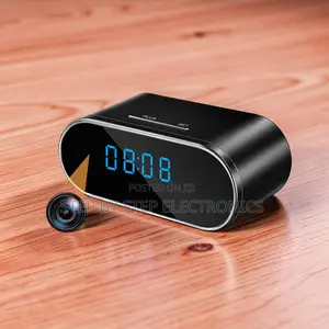 HD Table Clock Hidden Spy Camera WiFi Alarm
