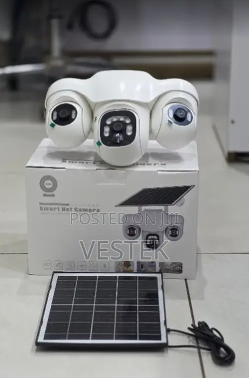 Kamera ya Usalama ya WiFi ya Lensi 3-kwa-1 Triple 360 PTZ Solar CCTV - 1