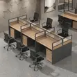 Six-User MDF Modular Straight Office Workstation - 1