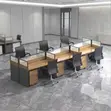 Six-User MDF Modular Straight Office Workstation - 2