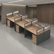 Six-User MDF Modular Straight Office Workstation - 3