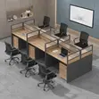 Six-User MDF Modular Straight Office Workstation - 4