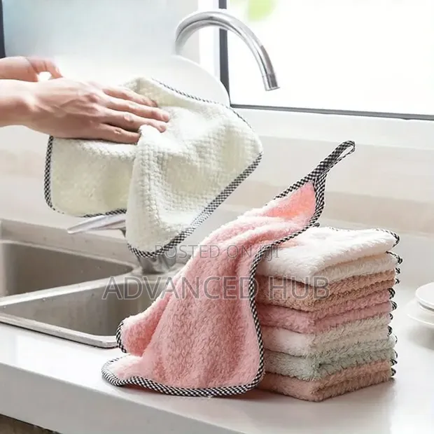 5pcs Coral Velvet Dish Cloth Towels - 1