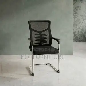 Kiti cha Ofisi cha Wageni chenye Mgongo Mrefu - Nyeusi Mesh