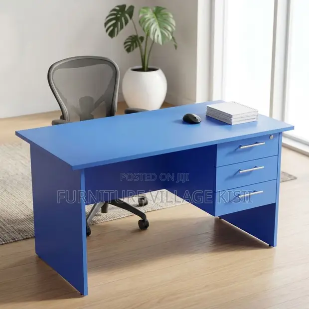 1.4m Blue Clerical Office Desk - 1