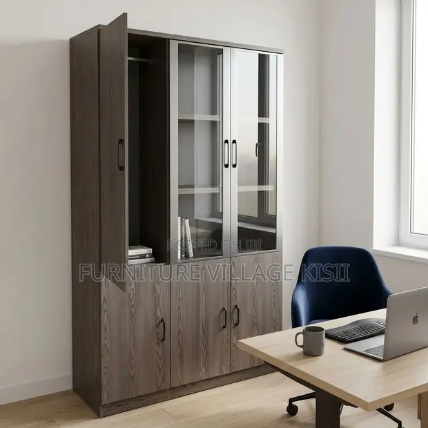 3-Door Wooden Office Cabinet - 1