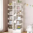 Multipurpose Bamboo Bookshelf with Drawer - 2