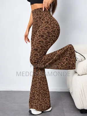 Leopard Print Flared Trousers