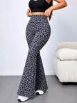 Leopard Print Flared Trousers - 2