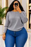 Elegant Grey Sweater Top - Brand New - 1
