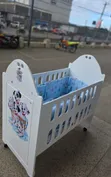 Newborn Baby Bed - Blue Cot - 2