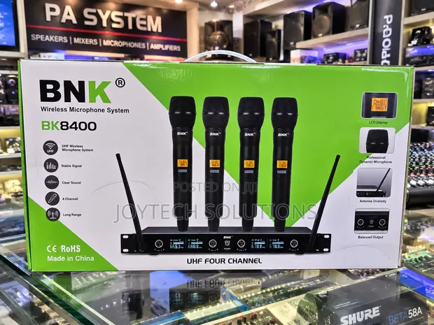 BNK BK8400 UHF 4-Channel Wireless Microphone System - 1