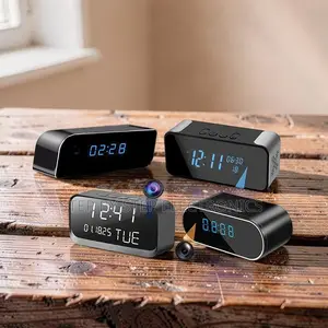 Compact WiFi Alarm Clock Hidden Spy Camera 4K