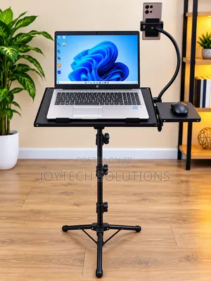 Premium Adjustable Laptop Stand na Holder ya Simu na Tray ya Mouse