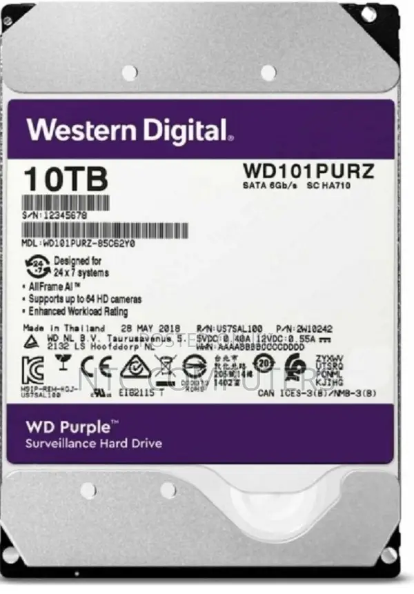 10TB WD Purple Surveillance HDD - 1
