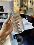 Ribbed Long Drinking Glasses - 450ml Tall Curved Cocktail Glasses (Set of 6) - 2