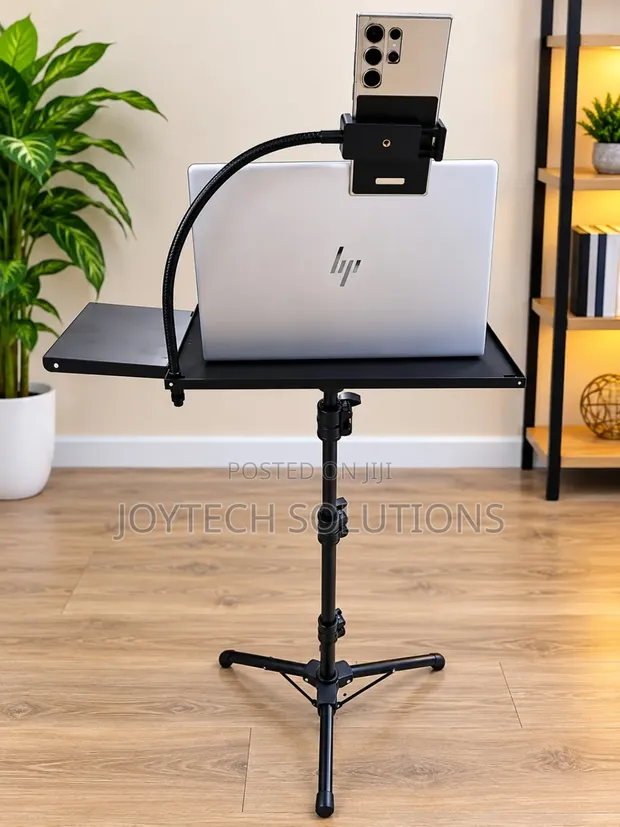 Heavy-Duty Laptop Tripod Stand | Adjustable Desk & Phone Holder - 1