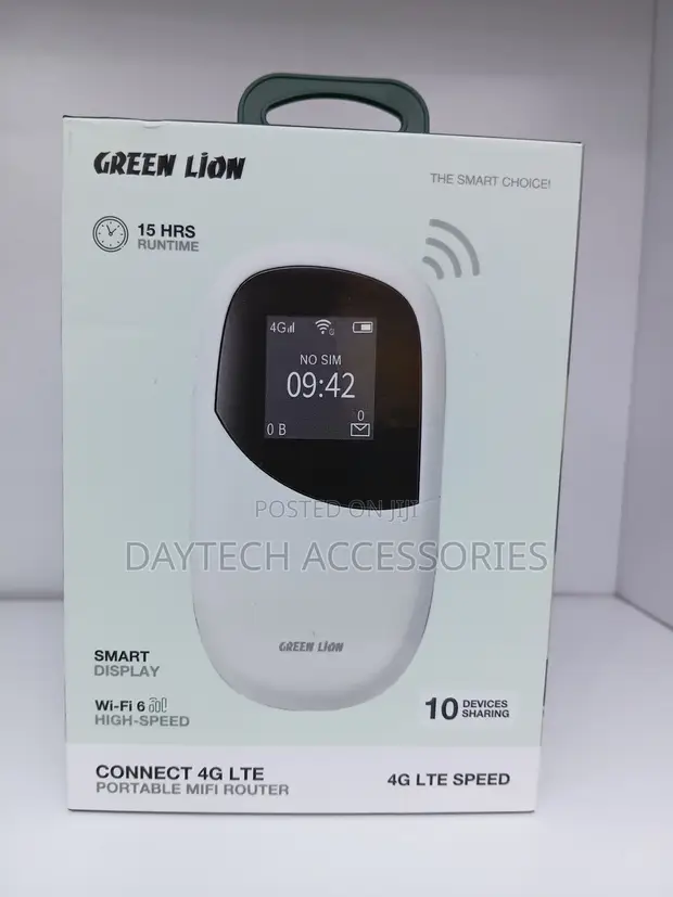 Green Lion Connect 4G LTE Portable MiFi Router (White) - 1