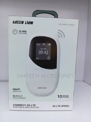 Green Lion Connect 4G LTE Portable MiFi Router (Nyeupe)