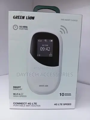 Green Lion Connect 4G LTE Portable MiFi Router (Nyeupe)