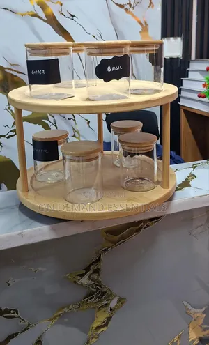 Bamboo Rotating Spice Rack / Lazy Susan