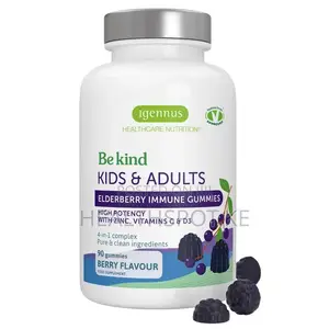 Igennus Elderberry Immune Gummies, Watoto 4+, C, D3 & Zinc, 90