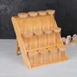 3 Tier Bamboo Spice Rack na Jari 12 za Kioo - 5