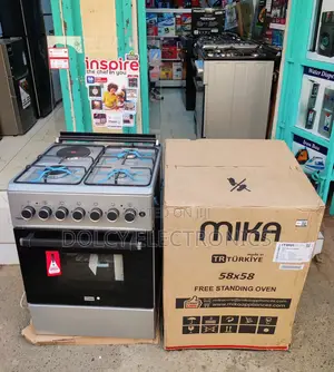 Jiko la Mika 58x58 la Kusimama 3 Gas + 1 Umeme