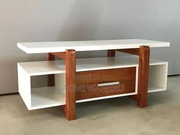 Wooden TV Stand with Cabinet and Drawer - 1