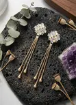 Wisteria Falls Rhinestone Earrings - Gold Plated - 2