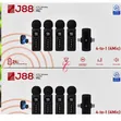 J88 Wireless Lavalier Microphone Mic 4, AI Noise Reduction, 30M Range - 2