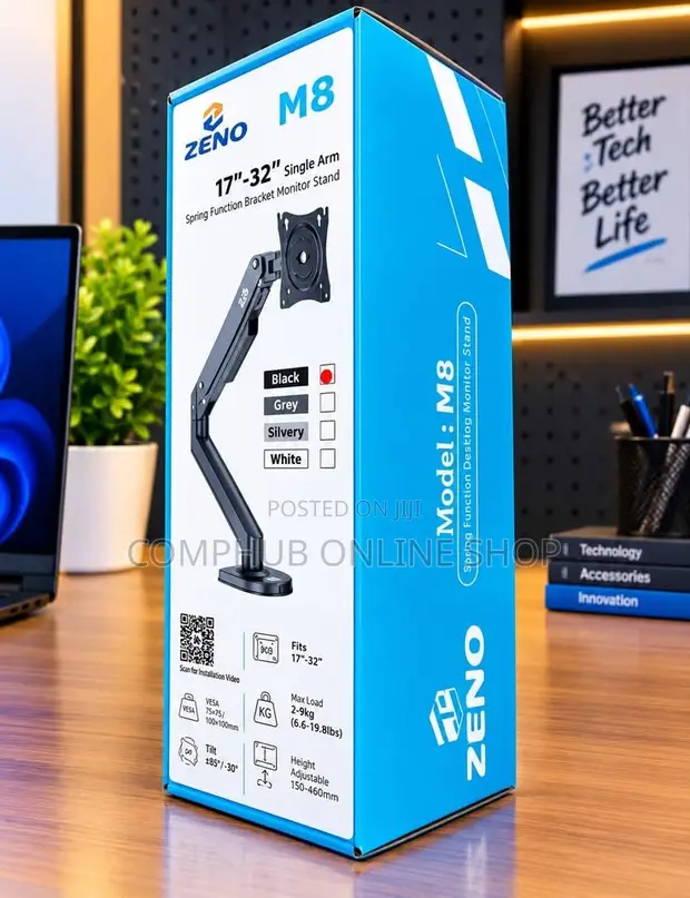 ZENO M8 Single Arm VESA Monitor Stand 17"-32" - 1